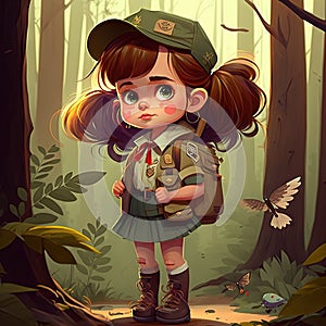 children character design cute panicky young Girl