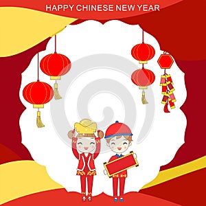 Children with chinese new year