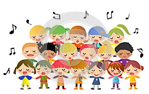 Children choir singing