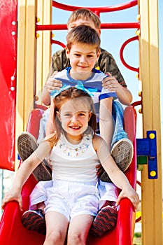 Children on the chute