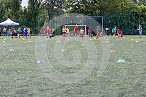 Children competing on school sports day