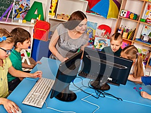 Children computer class us for education and video game.