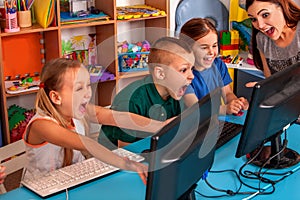 Children computer class us for education and video game.