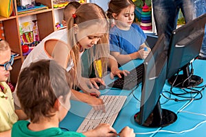 Children computer class us for education and video game.