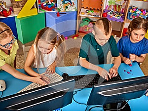 Children computer class us for education and video game.