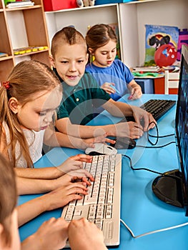 Children computer class us for education and video game.