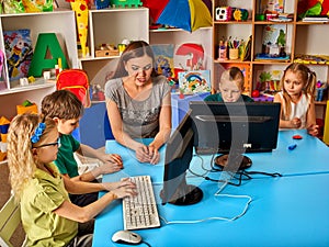 Children computer class us for education and video game.