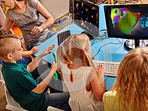Children computer class us for education and video game.