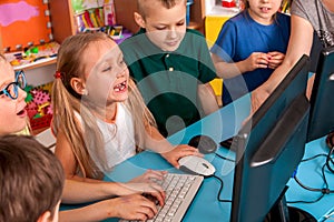 Children computer class us for education and video game.