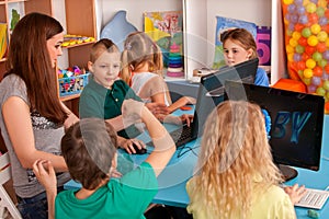 Children computer class us for education and video game.