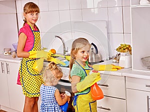 Children cooking at kitchen