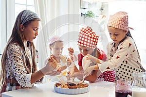 Children cooking in the kitchen
