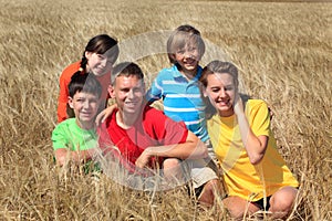 Children in corn field