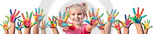 Children In Creativity - Hands Painted