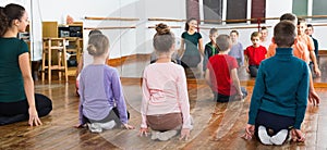 Children dancing contemp in studio smiling and having fun