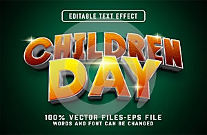 children day 3d cartoon text effect premium vectors