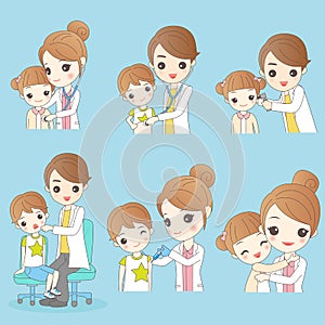 Children with doctor