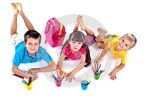 Children drawing together