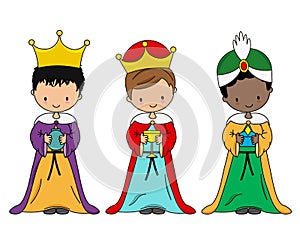 Children dressed as the three wise men