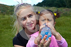 Children drink water