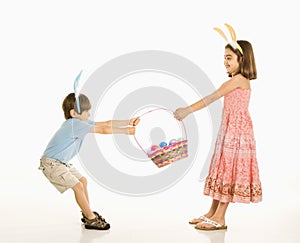 Children with Easter basket.