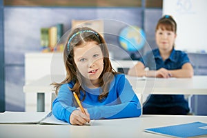 Children in elementary school classroom