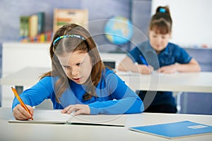 Children in elementary school classroom