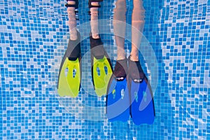 Children and family sport concept, swimming pool