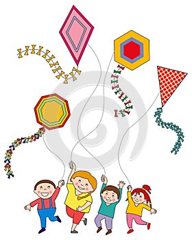 Children Flying Kites photo