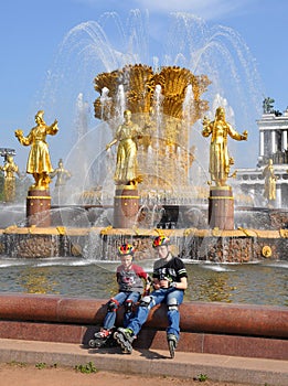 Children at a fountain Friendship of the people