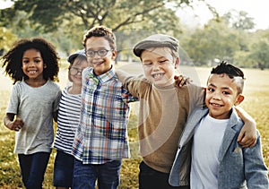 Children Friendship Togetherness Playful Happiness Concept photo