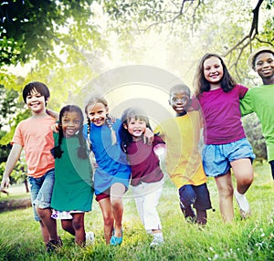 Children Friendship Togetherness Smiling Happiness Concept