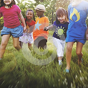 Children Friendship Togetherness Smiling Happiness Concept