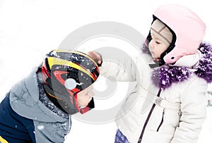 Children fun activity ski resort winter outfit