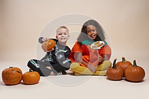 Children in halloween costume