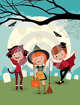Children on Halloween party