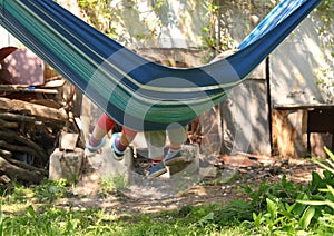 Children in a hammock