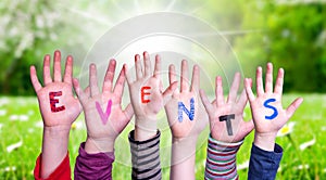 Children Hands Building Word Events, Grass Meadow