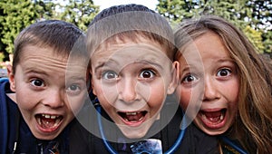 Children Happy Fun Faces Up Close photo
