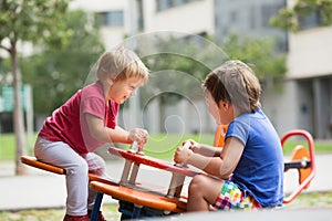 Children having fun at playground