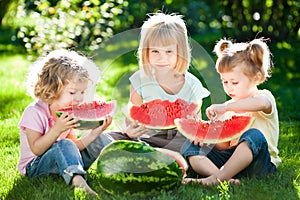 Children having picnic