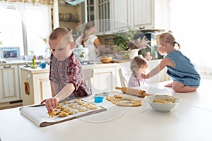 Su madre preparación galletas El gran familia. tiempo 