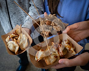 Children Holding Chinese Takeaways