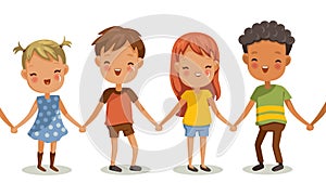 Children holding hands