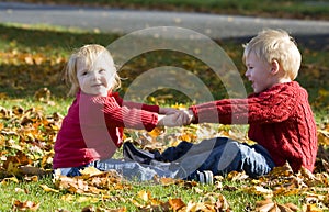 Children holding hands