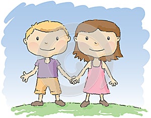 Children holding hands