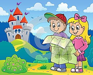 Children holding map theme image 3