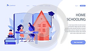 Home schooling concept landing page.