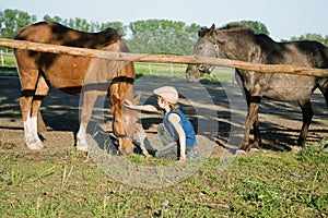 Children and horses