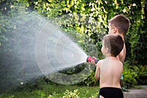 Children with hose